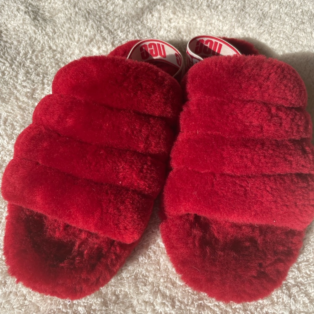 Ugg Red Slides “Fluff Yeah” Style Uggs - image 1